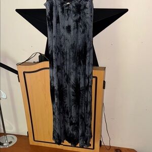 JODIFL Black and Gray Tie-Dye Maxi Dress